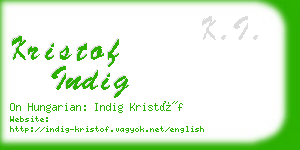 kristof indig business card